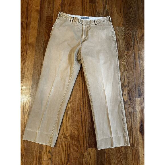 Peter Millar Pants Mens 34 x 26 Tan Flat Front Khaki - Picture 1 of 8